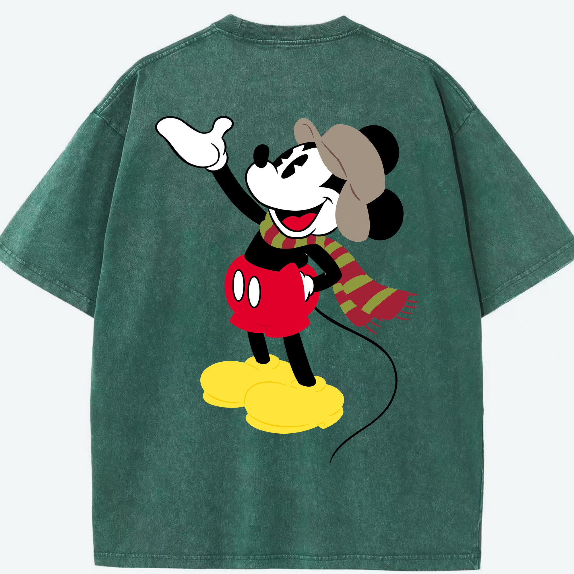 （画像用） ミッキーマウス Mickey Mouse 綿100% ヴィンテージ風 半袖Tシャツ（背面プリント）